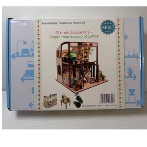 New DIY Miniature Dollhouse Coffee House Kit M027 Handmade Craft